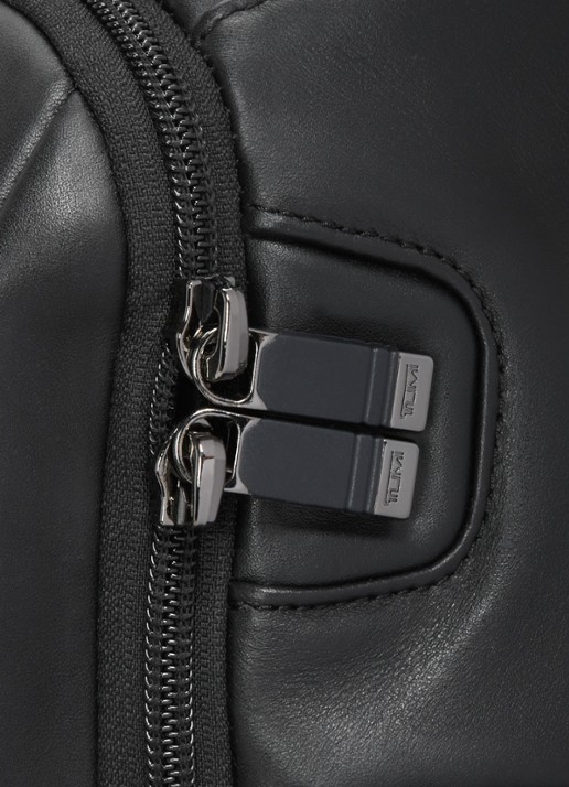 TUMI Businesstas van leer me afneembare schouderriem - detail 7 zwart