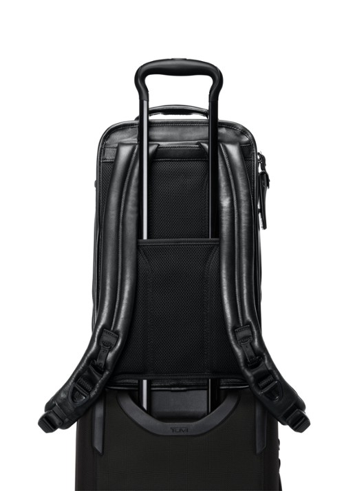 TUMI Businesstas van leer met 16 inch laptopvak - detail 3 zwart