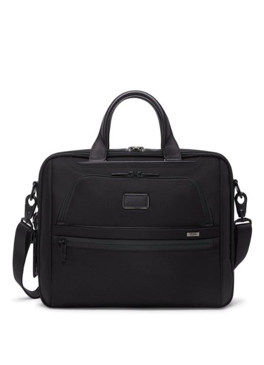 TUMI Businesstas van leer met afneembare schouderriem
