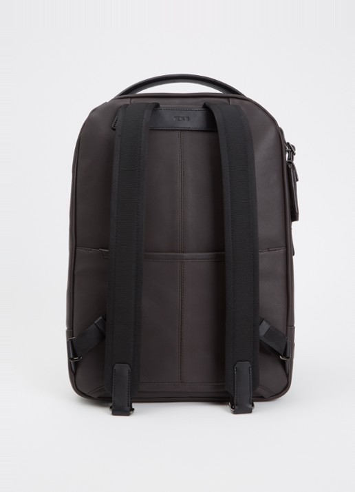 TUMI Harrison Bradner rugzak met 14 inch laptopvak - unisex - achterkant donkerbruin