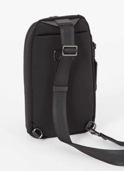TUMI Harrison Gregory Sling crossbodytas met leren details - achterkant 2 zwart