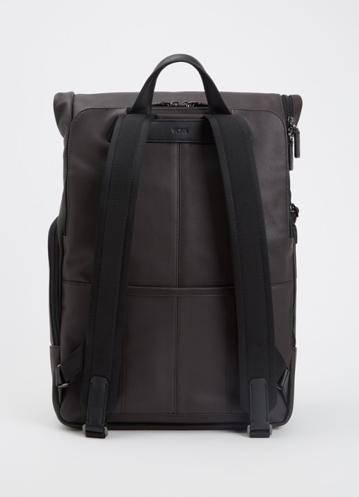 TUMI Harrison Osborn rugzak met 15 inch laptopvak - unisex - achterkant 6 donkerbruin