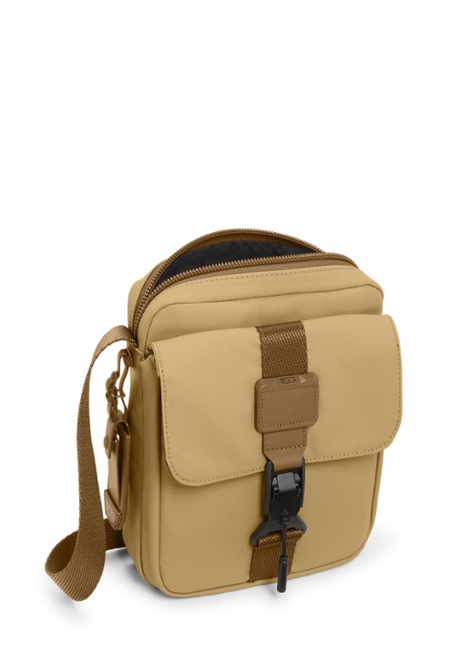 TUMI Junior crossbodytas met leren details - voorkant 3 khaki