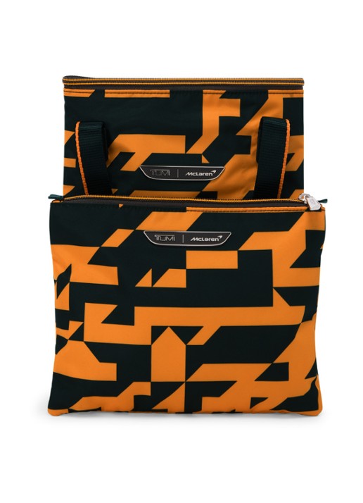 TUMI Just In Case schoudertas met uitneembaar etui - achterkant 3 orange