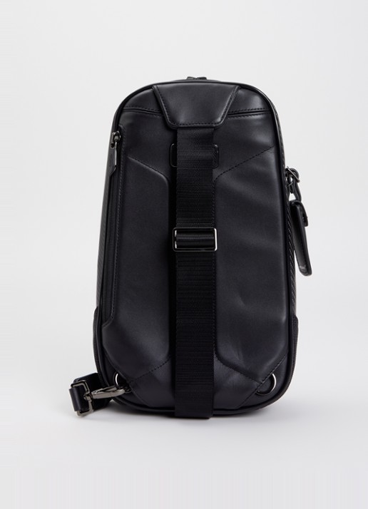 TUMI McLaren Torque Sling crossbodytas met leren details - achterkant 3 donkergrijs