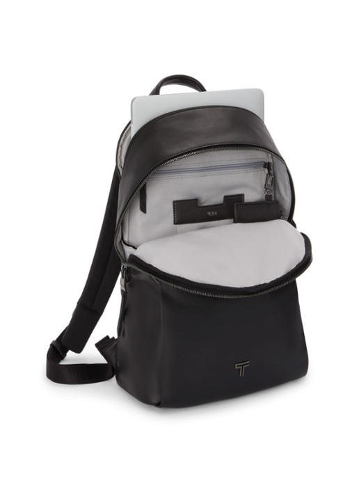 TUMI Raina rugzak van leer met 13 inch laptopvak - achterkant zwart