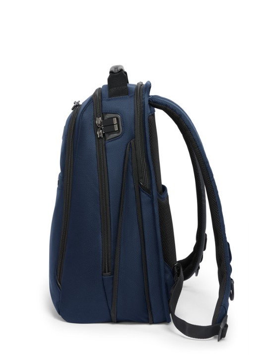 TUMI Rugzak met leren details en 16 inch laptopvak - detail 2 donkerblauw