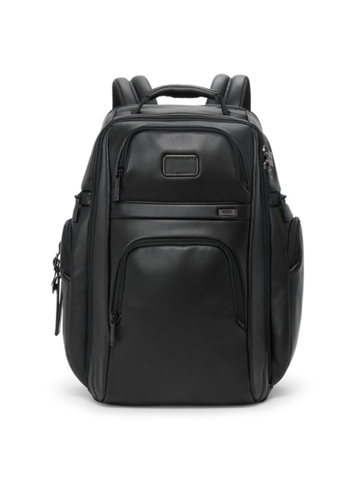 TUMI Rugzak van leer met 16 inch laptopvak