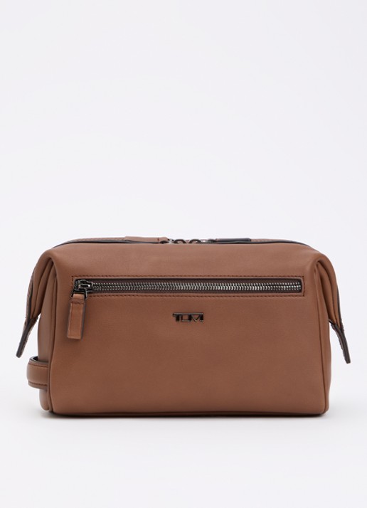 TUMI Toilettas van leer met logo