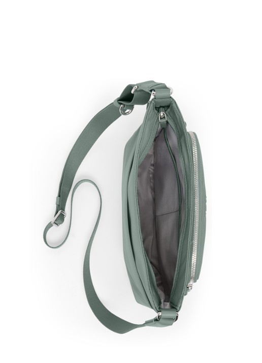 TUMI Tyler crossbodytas met leren details - achterkant groen