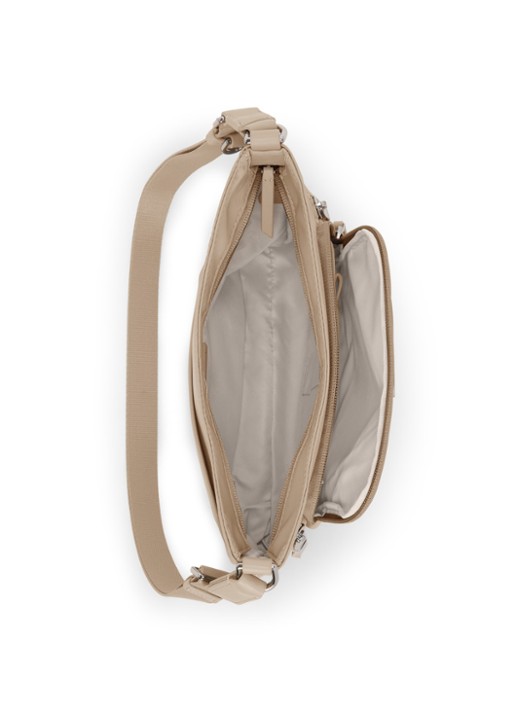 TUMI Tyler crossbodytas met leren details - achterkant 3 beige
