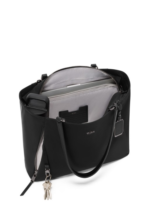 TUMI Valetta schoudertas met leren details - voorkant 3 zwart
