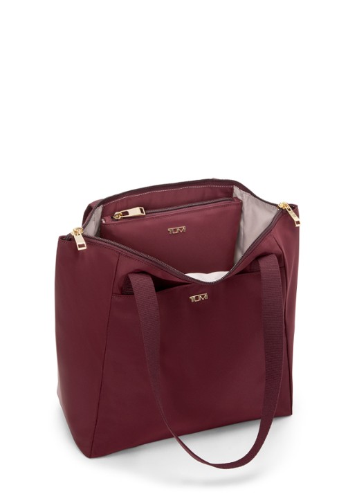 TUMI Voyageur Small shopper met uitneembaar etui - achterkant bordeauxrood