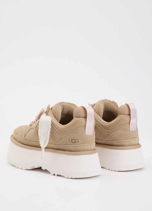 UGG Astromel sneaker met suède details en plateauzool - achterkant 2 zand