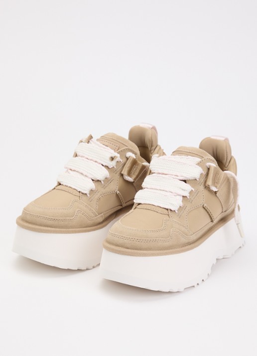 UGG Astromel sneaker met suède details en plateauzool - detail 3 zand