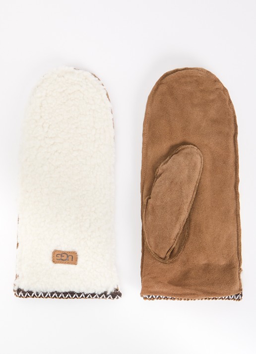 UGG Braid wanten van teddy met details van suède