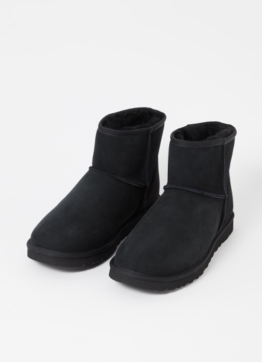 UGG Classic Mini enkellaars van suède - detail 3 zwart