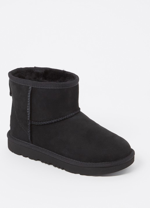 UGG Classic Mini II enkellaarsje van suède - voorkant 4 zwart