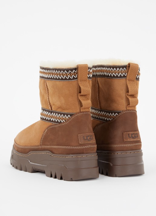UGG Classic Mini TrailGazer enkellaarsje van suède met voering van schapenwol - achterkant 4 roestbruin