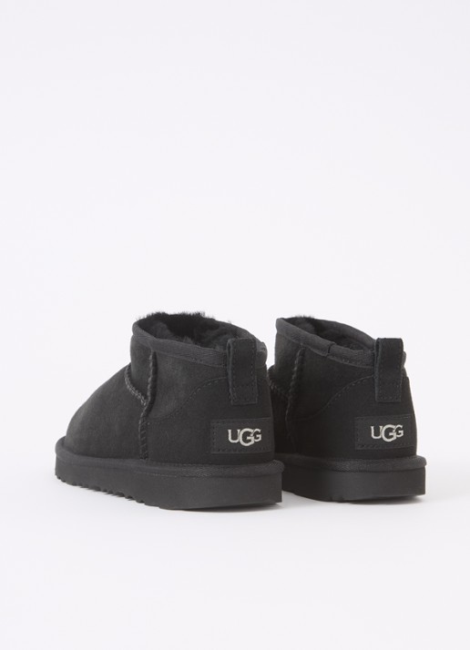 UGG Classic Ultra Mini enkellaarsje van suède - achterkant 4 zwart