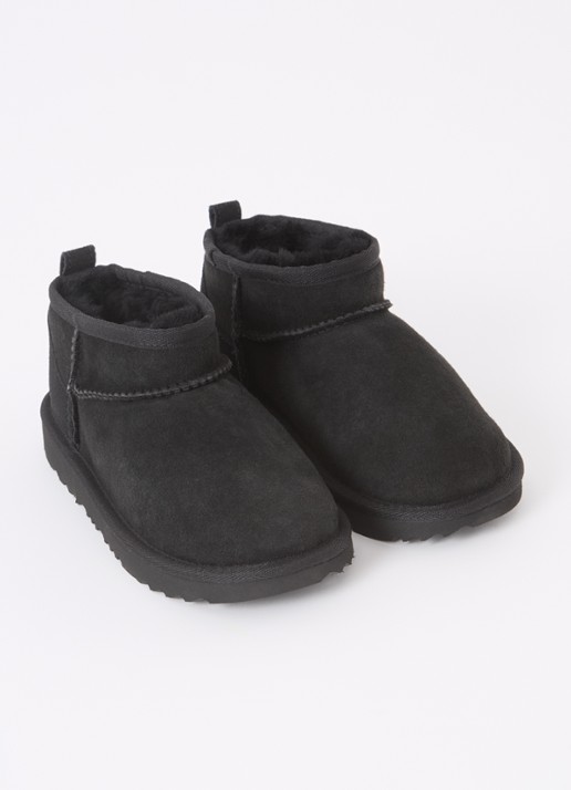 UGG Classic Ultra Mini enkellaarsje van suède - voorkant 2 zwart