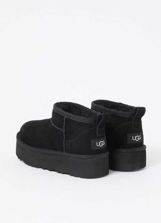 UGG Classic Ultra Mini Platform enkellaarsje van suède  - achterkant 4 zwart
