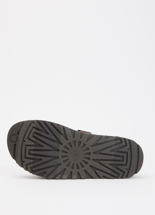 UGG GoldenGlow Embossed sandaal met plateauzool en crocostructuur - detail 3 bronsgroen