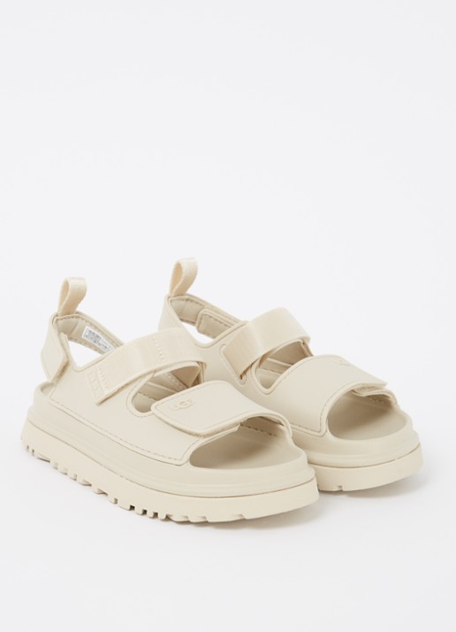 UGG Goldenglow sandaal met logo - voorkant 2 beige