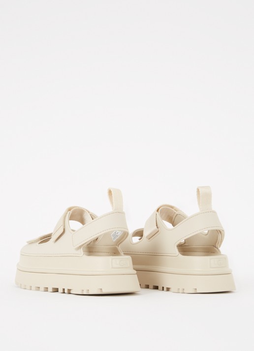 UGG Goldenglow sandaal met logo - achterkant 4 creme