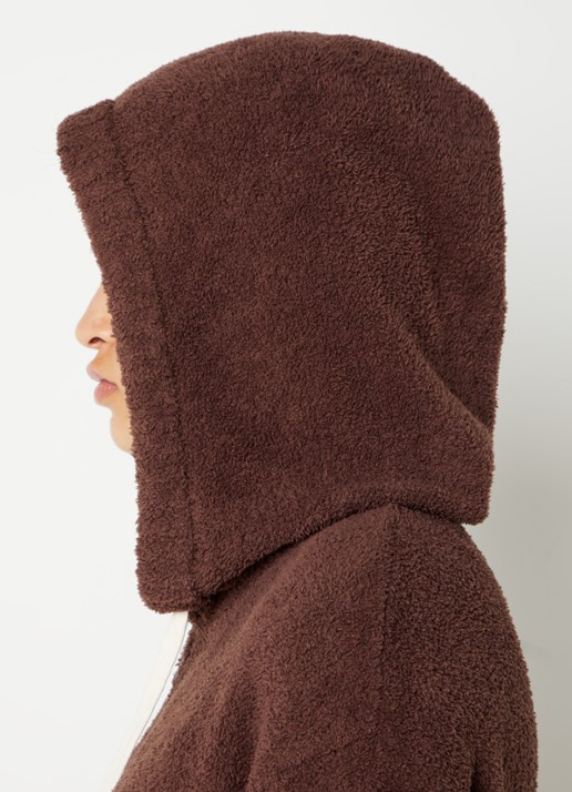 UGG Hana fijngebreid vest van teddy - detail 3 donkerbruin