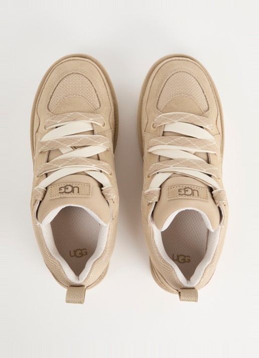 UGG Lo Lowmel sneaker van suède met mesh details - detail 4 camel