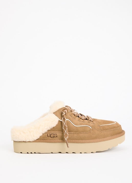 UGG Lowmel muiltje van suède - voorkant camel
