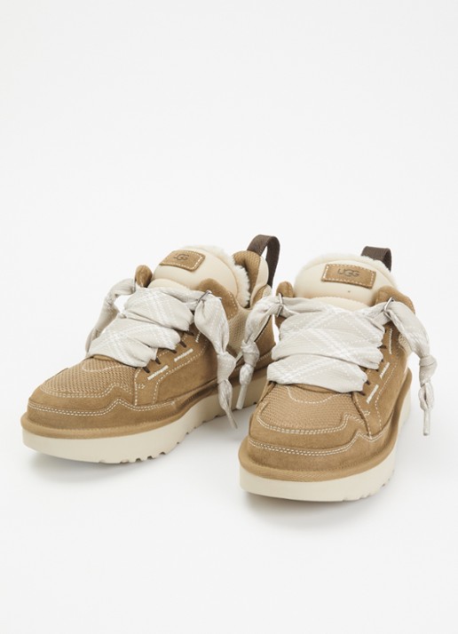 UGG Lowmel sneaker met suède details - detail lichtbruin