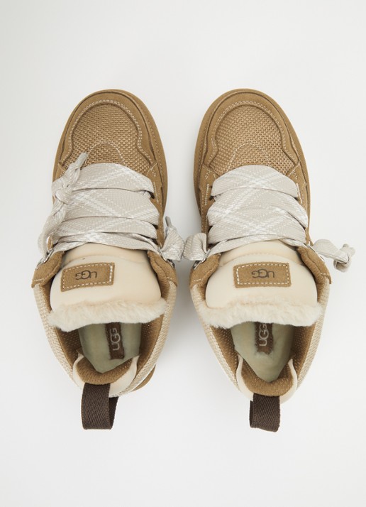 UGG Lowmel sneaker met suède details - detail 2 lichtbruin