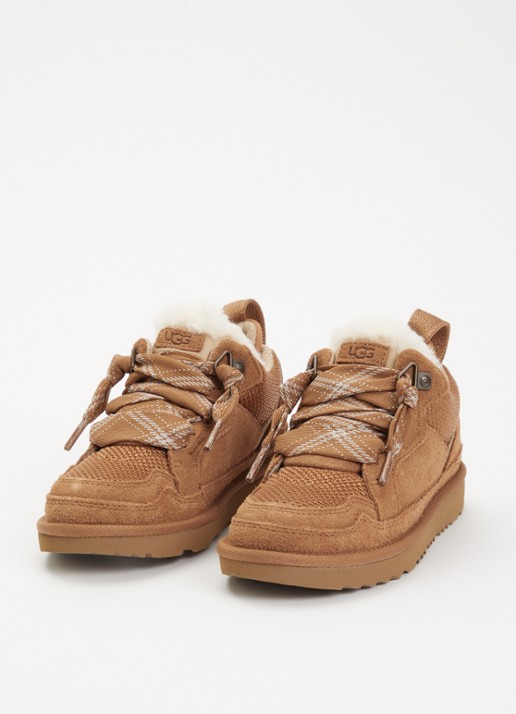 UGG Lowmel sneaker met suede details - voorkant 3 cognac