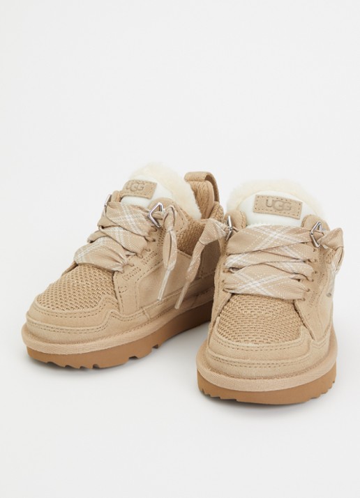 UGG Lowmel sneaker met suède details - voorkant 6 donkerbeige
