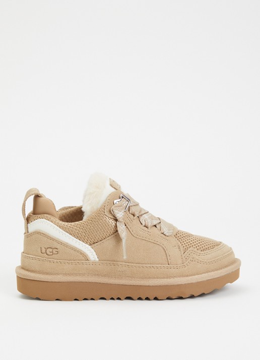 UGG Lowmel sneaker met suède details - voorkant 7 donkerbeige
