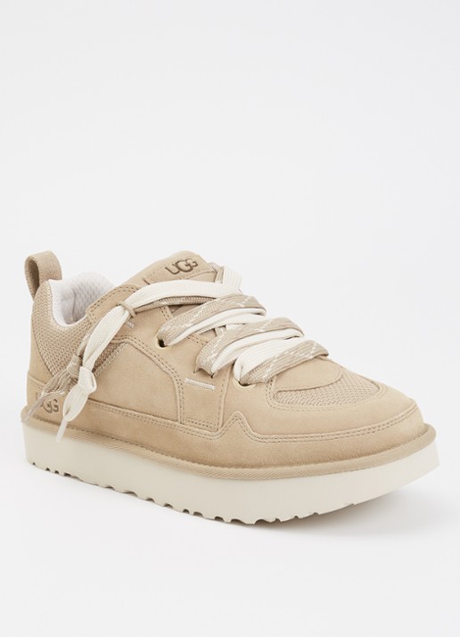 UGG Lowmel sneaker met suède details - voorkant 5 beige