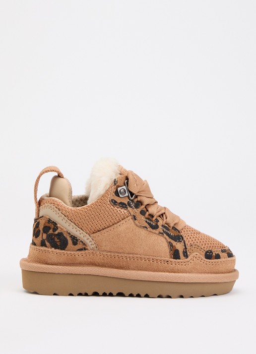 UGG Lowmel Spotted sneaker van suède met panterprint