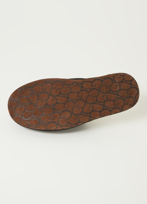 UGG Scuff pantoffel van suède met schapenvacht - detail 3 zwart