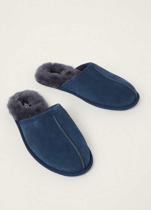 UGG Scuff pantoffel van suède met schapenvacht - detail 2 indigo