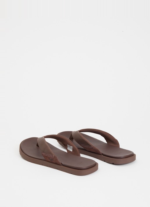 UGG Seaside II Flip slipper van leer - achterkant 5 donkerbruin