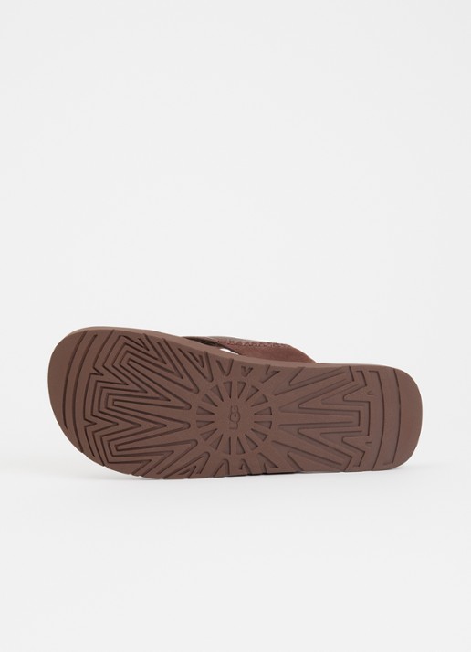 UGG Seaside II Flip slipper van leer - detail 3 donkerbruin