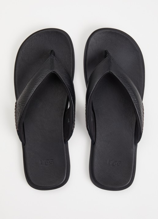 UGG Seaside II Flip slipper van leer - detail 4 zwart