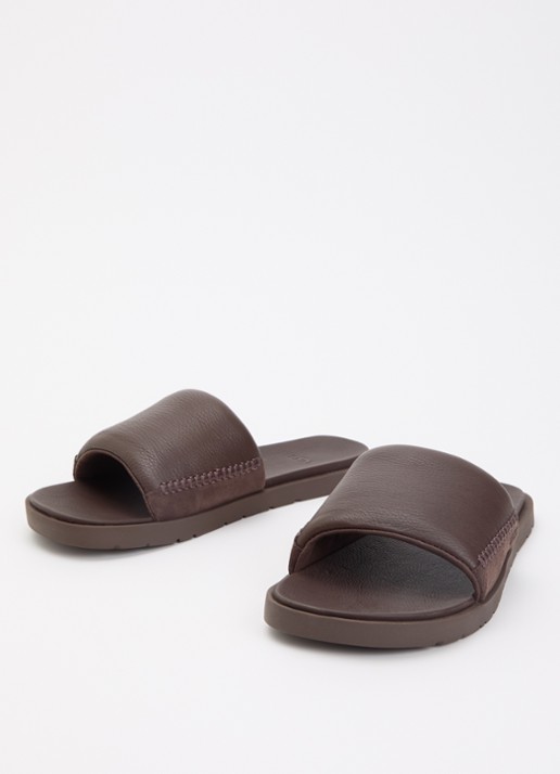 UGG Seaside II slipper van leer met suède details - detail 2 bruin