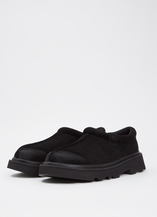 UGG Tasman Lug instappers van suède - detail zwart