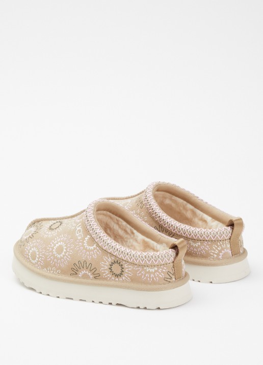 UGG Tazz Sun Stitch instapper van suède - achterkant khaki