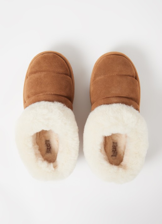 UGG Tazzlita instapper van suède met schapenvacht - detail 3 camel