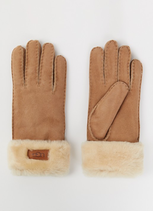 UGG Turn Cuff handschoenen van suède met schapenvacht