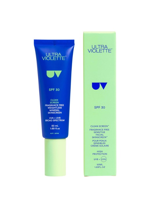 Ultra Violette Clean Screen Fragrance Free Sensitive Facial Skinscreen SPF30 - zonnebrand voor het gezicht - voorkant 2 undefined